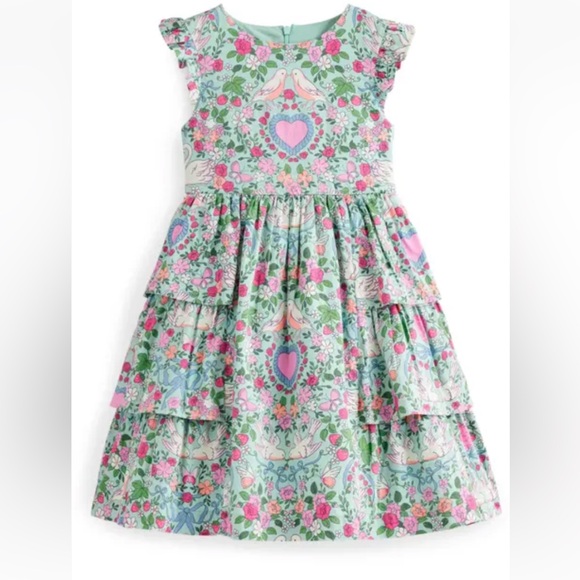 Mini Boden Green Love Bird Heritage Dress Size 6/7 NWOT - Picture 3 of 11